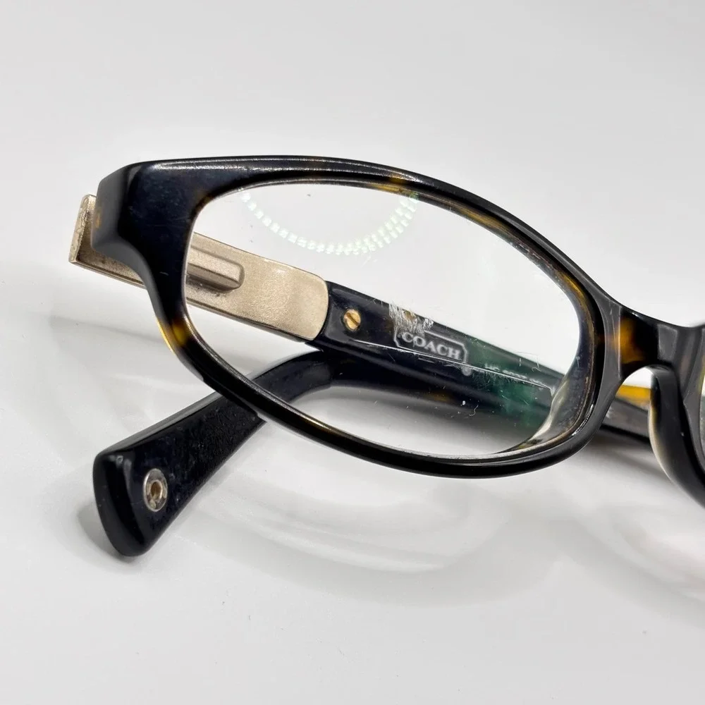 Dark Academia Eyeglasses Coach Kinslee HC 6037 51mm Dark Tortoise Acetate Gold